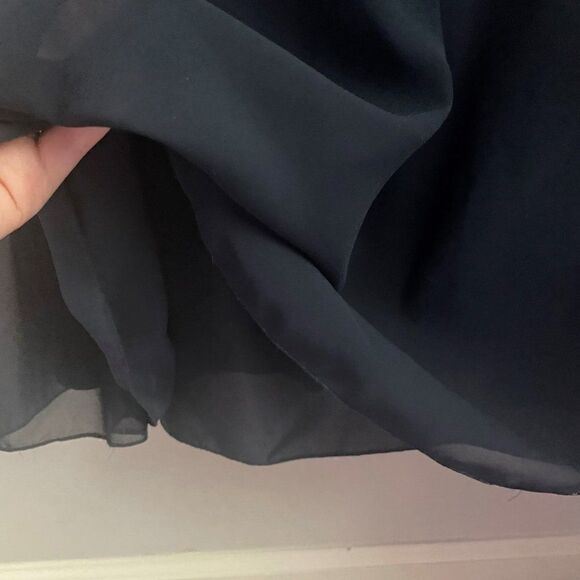 Will Levkoff Long Navy Blue Chiffon Strapless Gown 10 - Picture 4 of 10